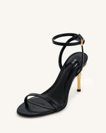 Sandales à talons métalliques Alivia Gold - Noir