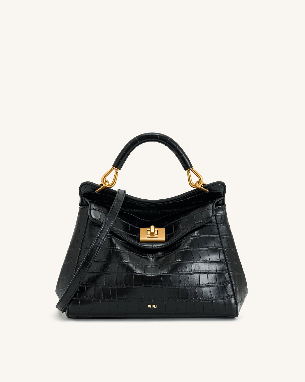 Sac à main classique Lucia - Crocodile noir