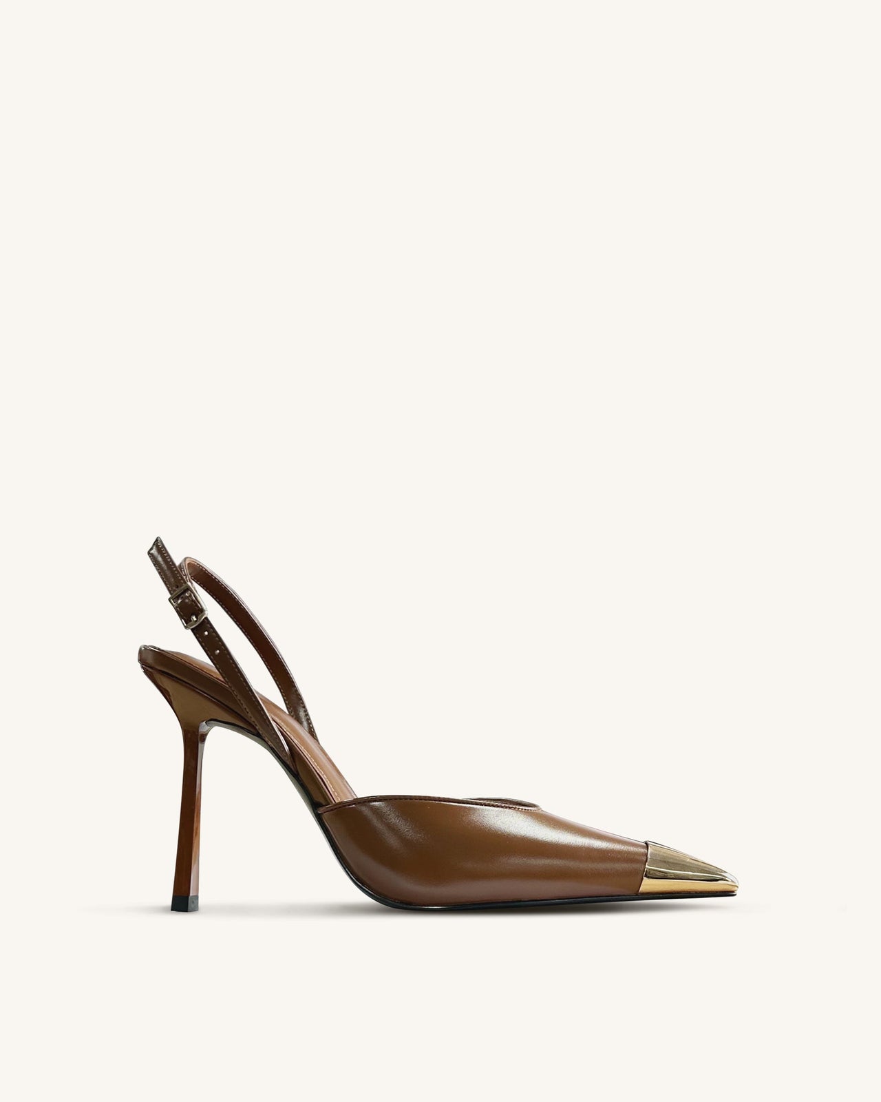 Escarpins slingback Savannah à bout doré - Marron