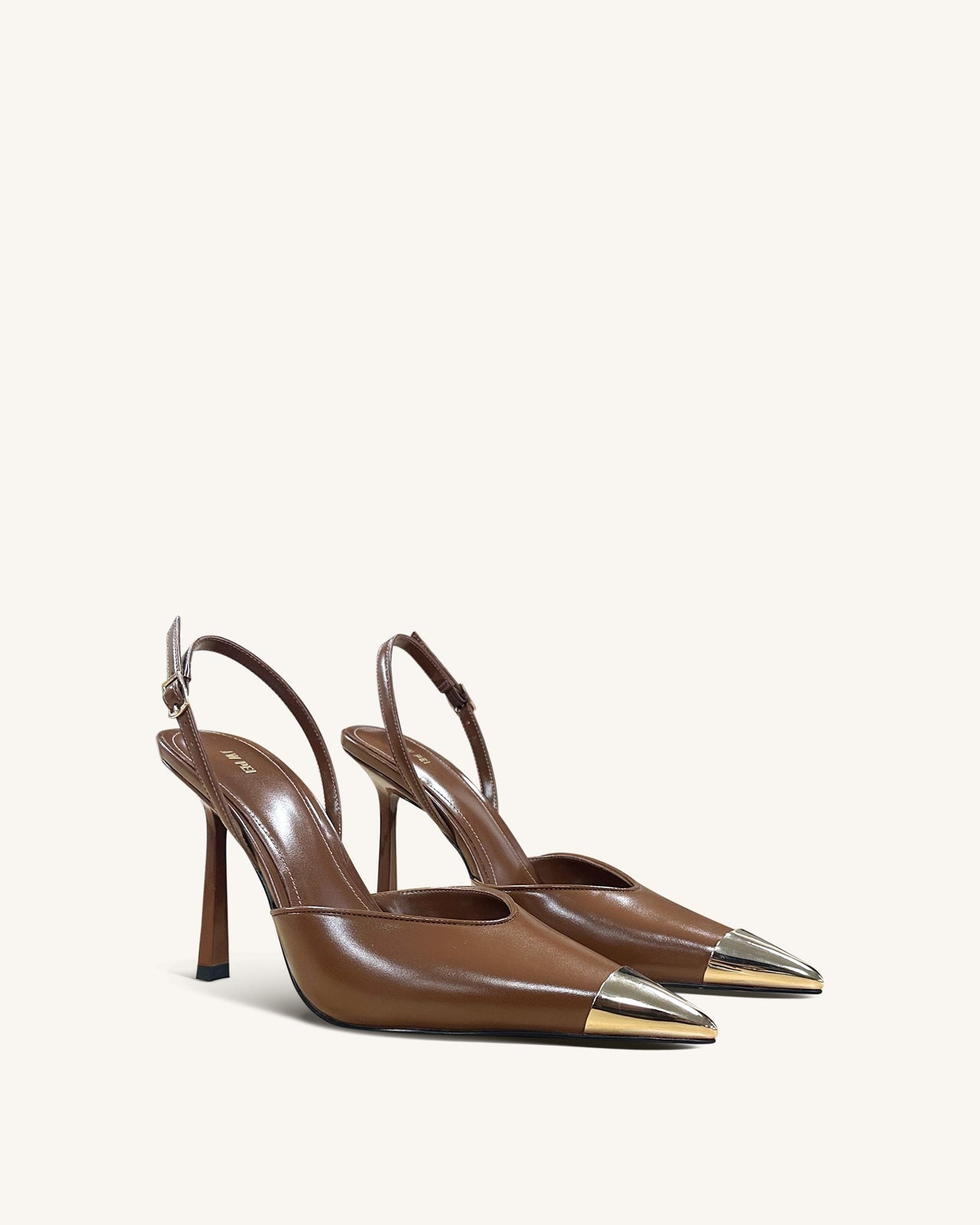 Escarpins slingback Savannah à bout doré - Marron