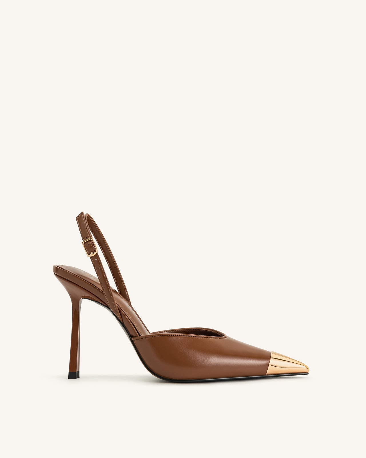 Escarpins slingback Savannah à bout doré - Marron