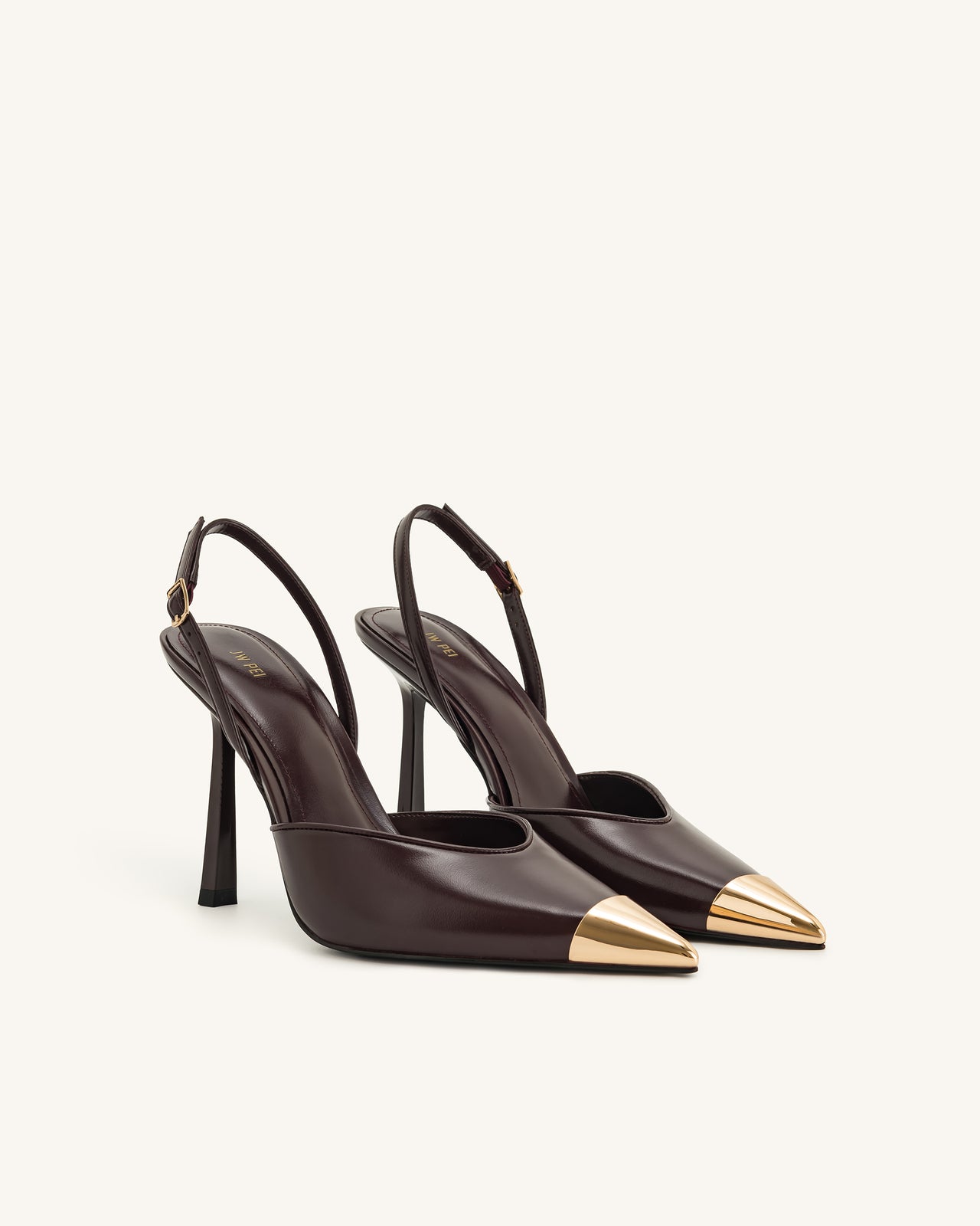 Escarpins slingback Savannah à bout doré - Bordeaux