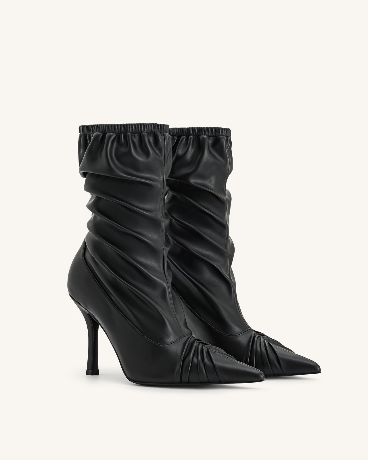 Bottines en cuir avec détails à panneaux Joanne - Noir