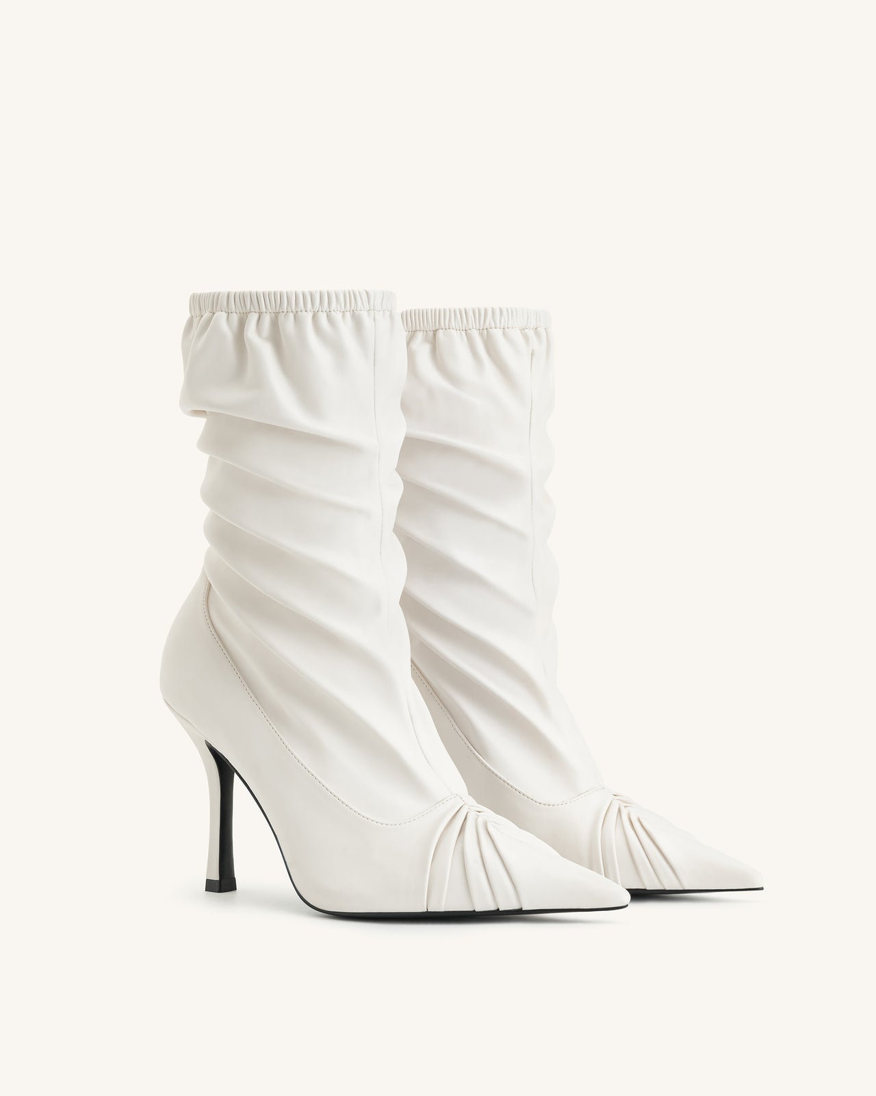 Bottines en cuir avec détails à panneaux Joanne - Blanc