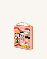 Sac clutch en forme de livre avec motif de broderie Taya-Sushi - Rose