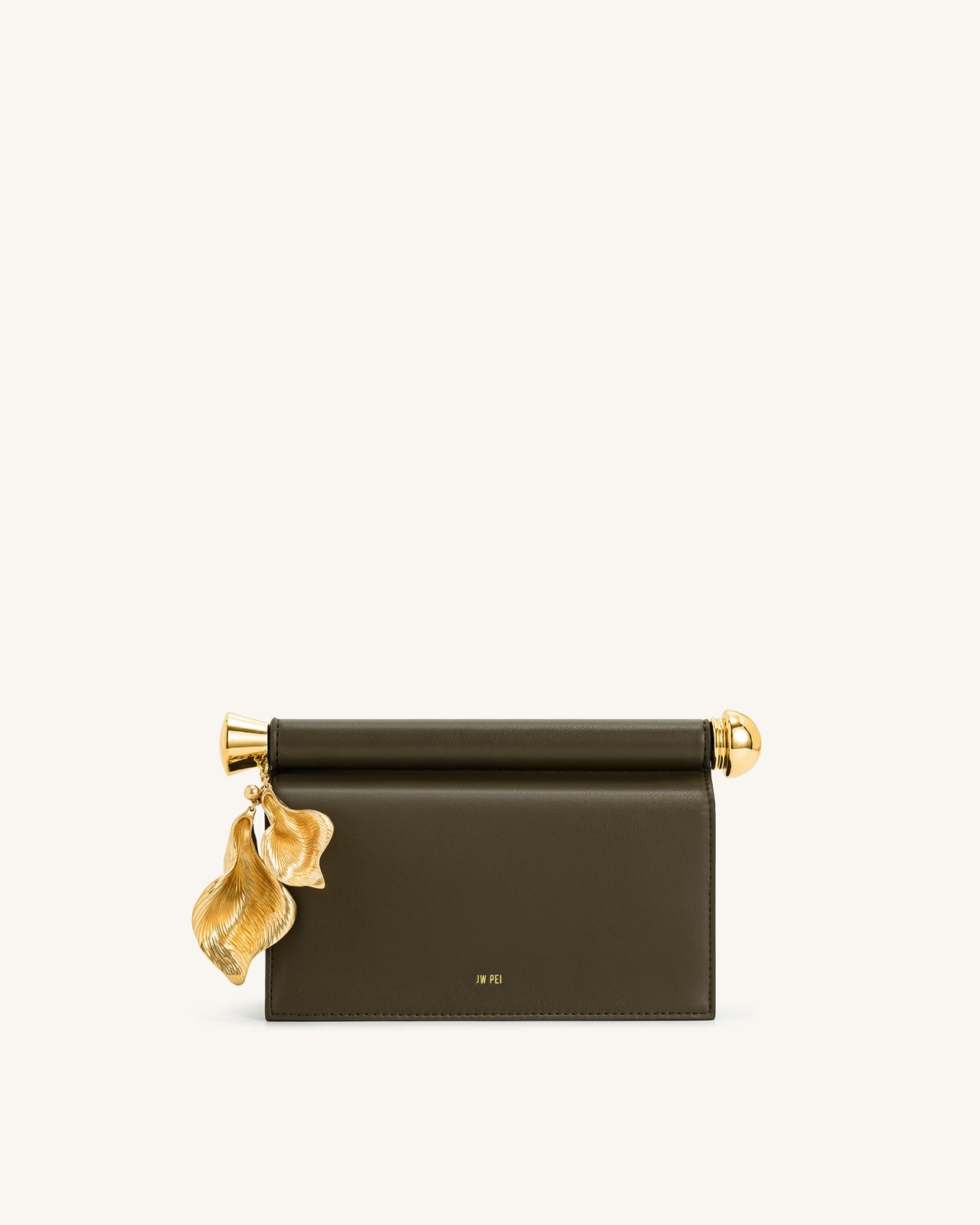 Pochette décorée d'un pendentif en métal Holly - Olive foncé