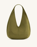 Sac Hobo Dara en Suède Synthétique - Olive Foncé