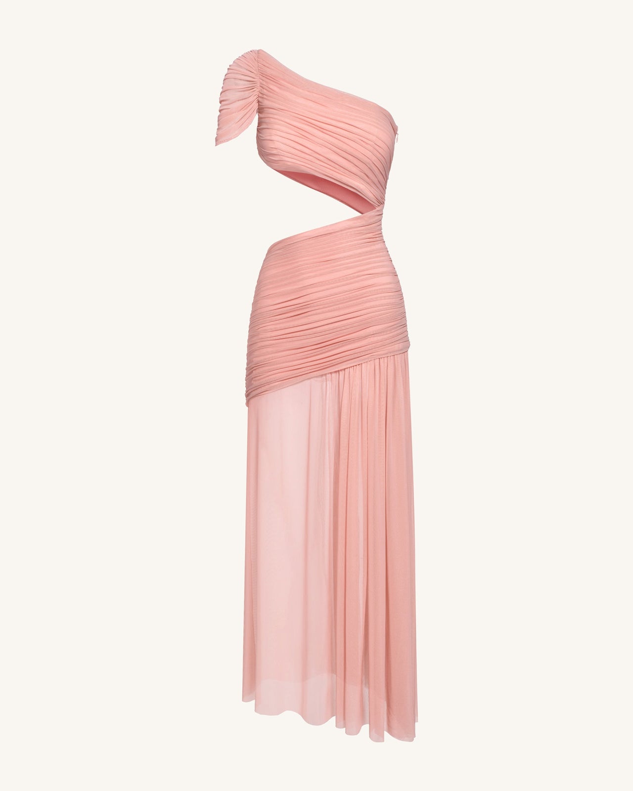 Robe en maille plissée Mia - Rose poudré