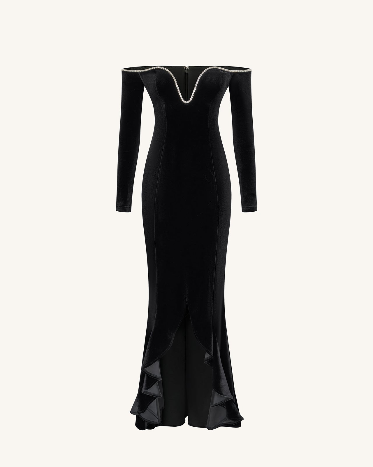 Robe de soirée Allison à épaules dénudées - Noir