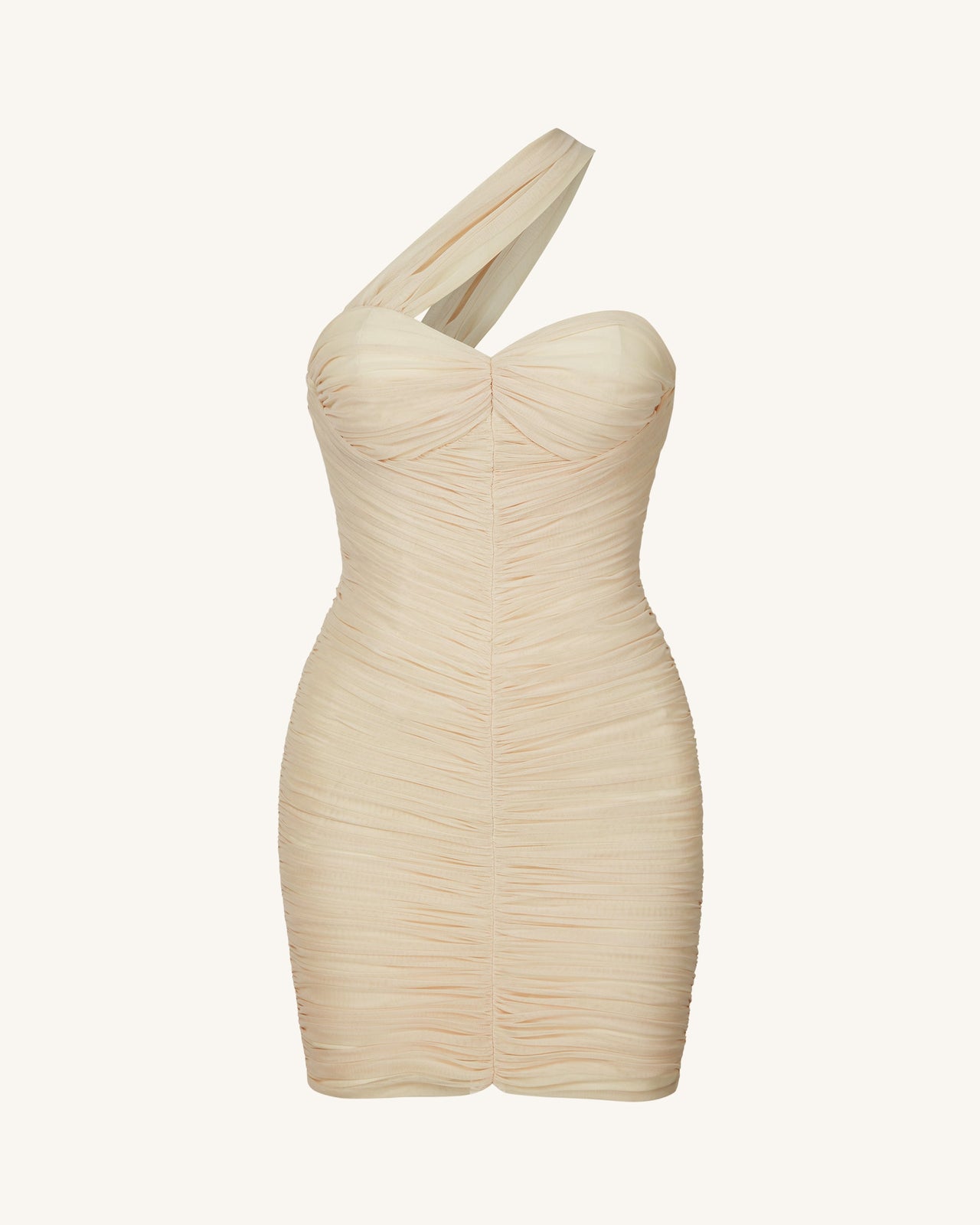 Robe Mini Ruchée One-Shoulder Josephine - Nude