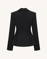 Blazer Deep-V à Boucle de Verrouillage Layla - Noir