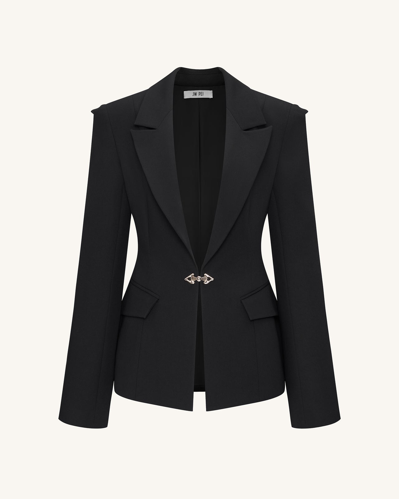 Blazer Deep-V à Boucle de Verrouillage Layla - Noir