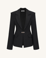 Blazer Deep-V à Boucle de Verrouillage Layla - Noir