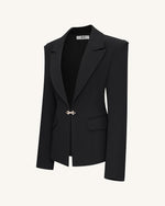 Blazer Deep-V à Boucle de Verrouillage Layla - Noir