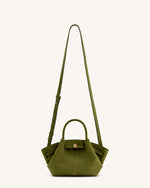 Sac fourre-tout mini Hana en faux suède - Olive Foncé