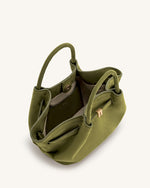 Sac fourre-tout mini Hana en faux suède - Olive Foncé