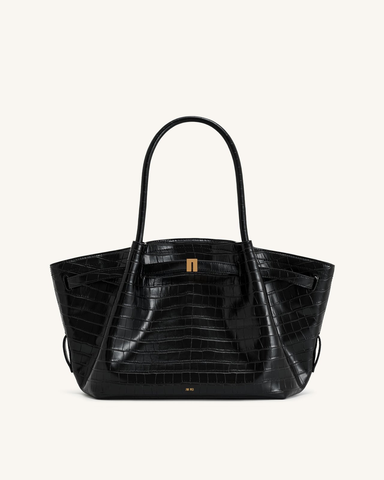 Hana Sac Cabas Moyen – Croco Noir