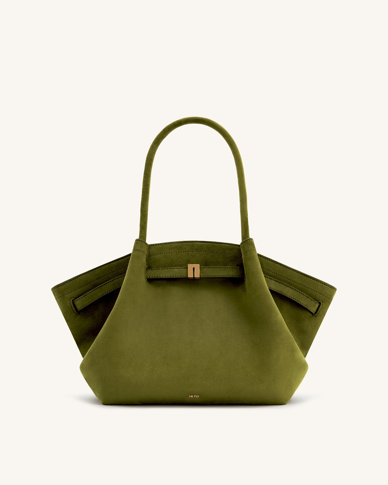 Sac fourre-tout moyen en similicuir suédé Hana - Vert Olive Foncé