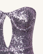 Robe Mini Sans Bretelles à Paillettes Violette Brynlee - Violette