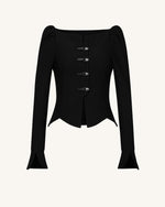 Blazer à épaulettes bouffantes Olivia - Noir